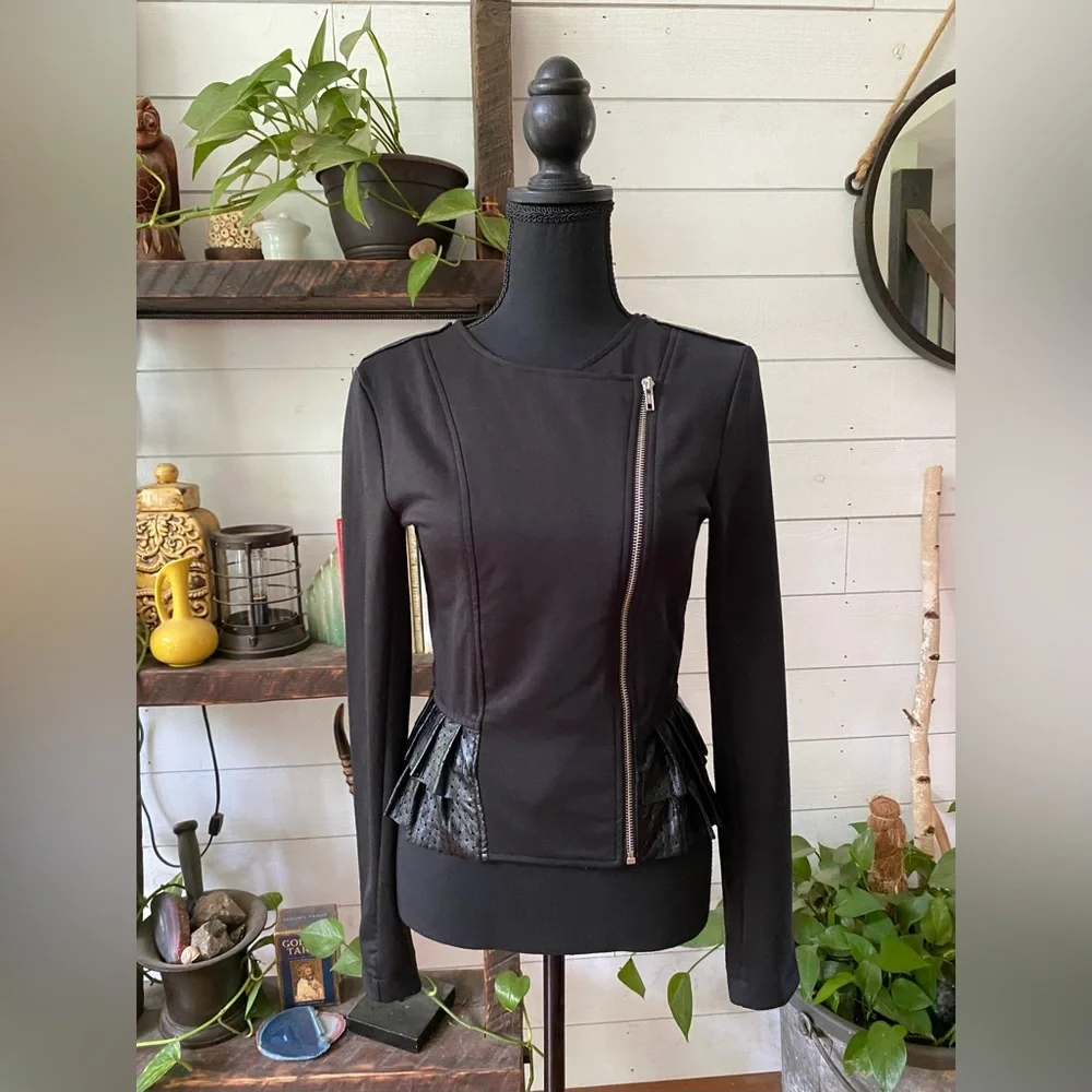 Olsenboye: Black Women's Baddie Jacket with Pleated Detail
